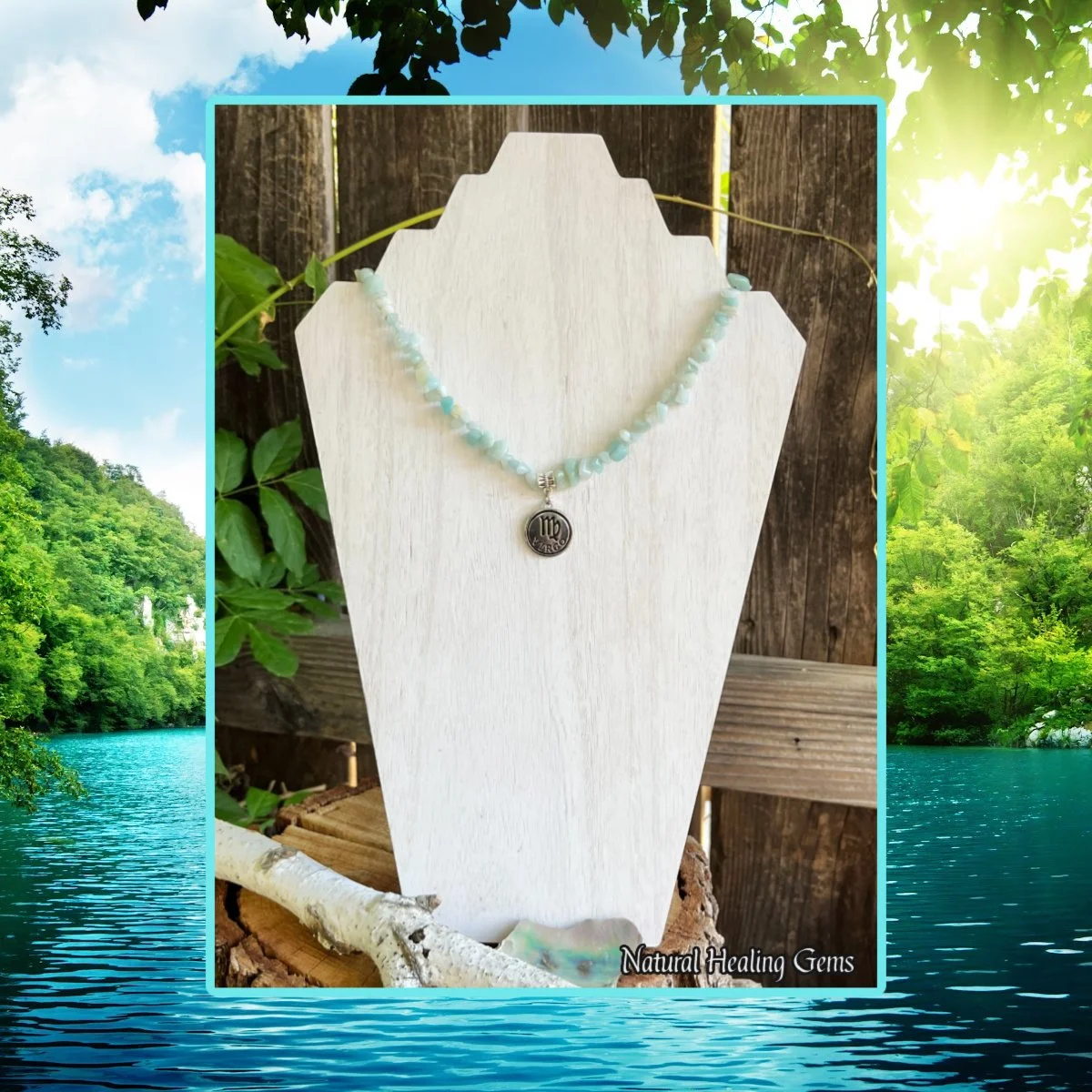 virgo+amazonite+chip+necklace+